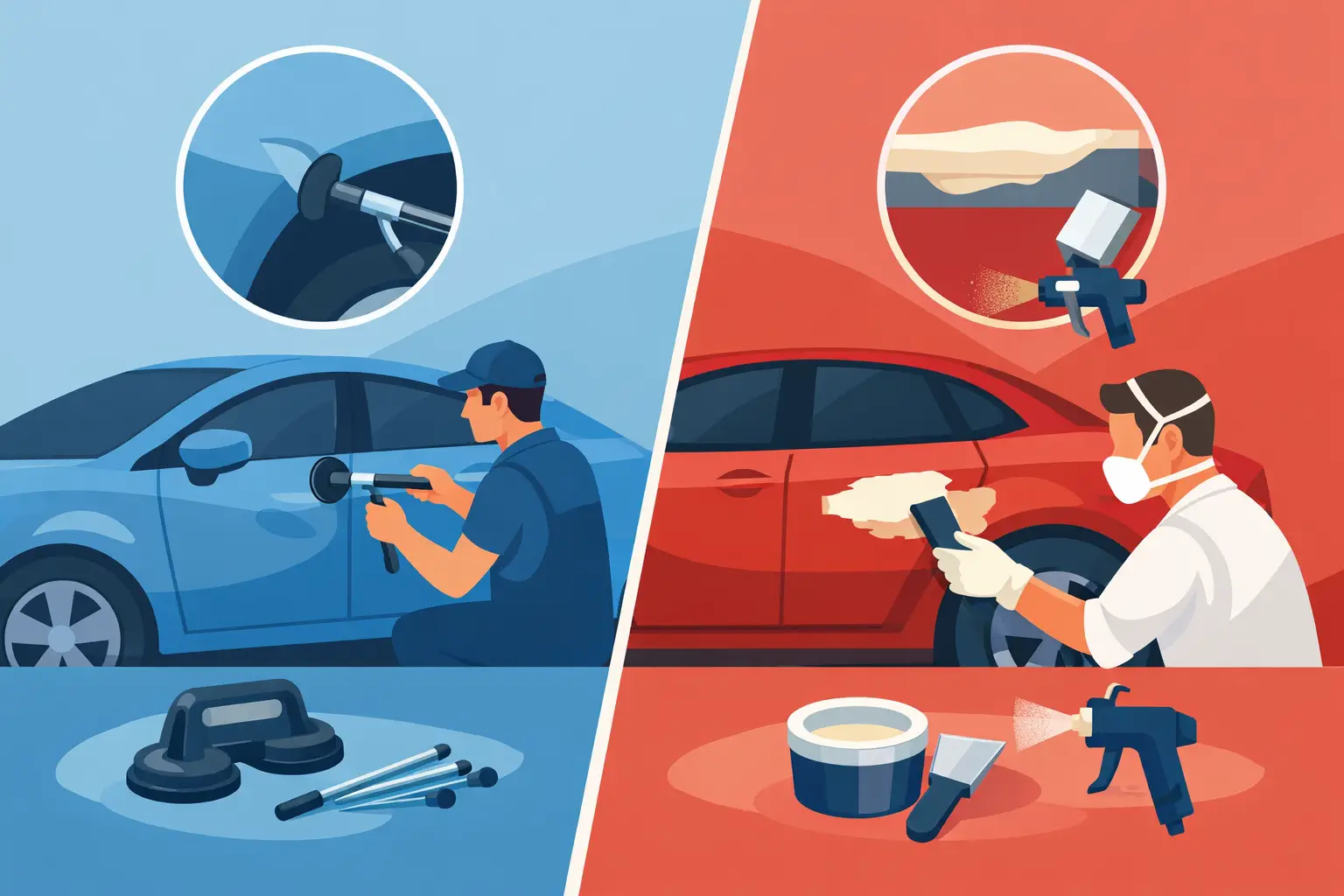 Paintless Dent Repair Versus Filling Explained